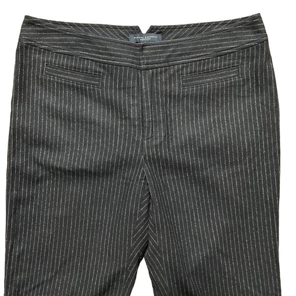 VTG BANANA REPUBLIC Harrison Wide Leg Bootcut Pinstriped Wool Pants SZ 8P - Picture 2 of 9